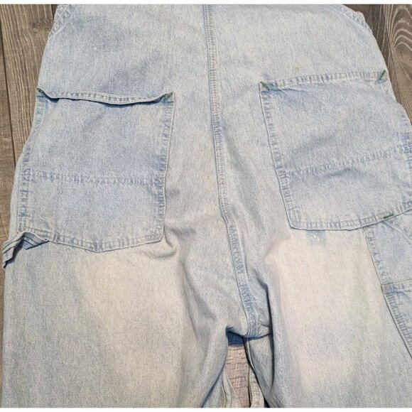 VTG GAP Overalls Mens Large Denim Paint Grunge Work Hippie Y2K Boho Jean Relaxed - Picture 9 of 14